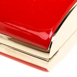 مملوكة مسبقًا Jimmy Choo Red Patent Leather Carmen Chain Wristlet Clutch