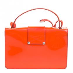 Jimmy Choo Neon Orange Patent Leather Rebel Crossbody Bag