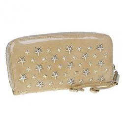 Pre Owned Jimmy Choo Beige Patent Leather Filipa Wallet