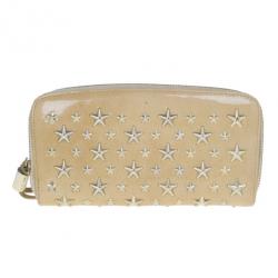 Pre Owned Jimmy Choo Beige Patent Leather Filipa Wallet