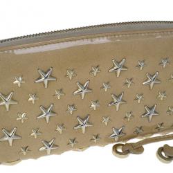Pre Owned Jimmy Choo Beige Patent Leather Filipa Wallet