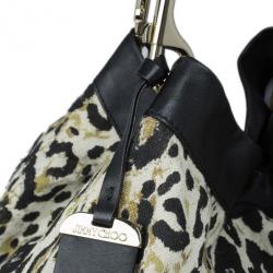 Pre Owned Jimmy Choo Leopard Print Canvas Tote