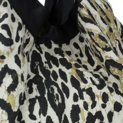 Pre Owned Jimmy Choo Leopard Print Canvas Tote