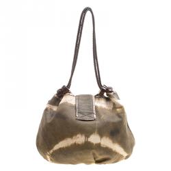 Jimmy Choo Green/White Ombre Python Embossed Leather & Python Trim Hobo