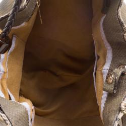 Jimmy Choo Green/White Ombre Python Embossed Leather & Python Trim Hobo