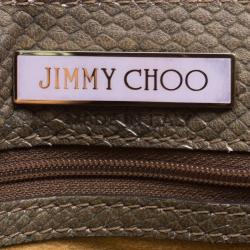 Jimmy Choo Green/White Ombre Python Embossed Leather & Python Trim Hobo