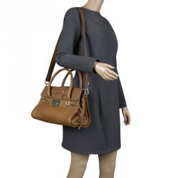Jimmy Choo Brown Leather Small Rosalie Top Handle Bag