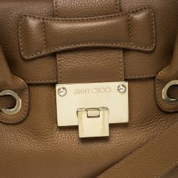 Jimmy Choo Brown Leather Small Rosalie Top Handle Bag