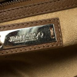 Jimmy Choo Brown Leather Small Rosalie Top Handle Bag