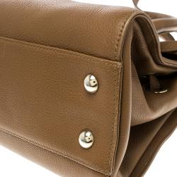 Jimmy Choo Brown Leather Small Rosalie Top Handle Bag