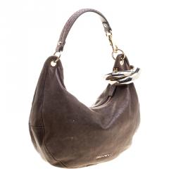 مملوكة مسبقًا حقيبة جيمي تشو سولار جلد بيج داكن