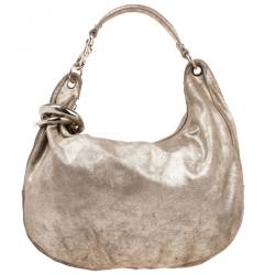 Pre Owned Jimmy Choo Bronze Leather Solar Hobo