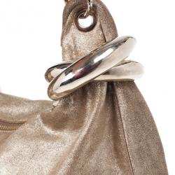 Pre Owned Jimmy Choo Bronze Leather Solar Hobo