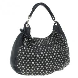 Pre Owned Jimmy Choo Black Star Studded Shoulder Bag