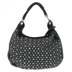 Pre Owned Jimmy Choo Black Star Studded Shoulder Bag