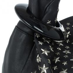 Pre Owned Jimmy Choo Black Star Studded Shoulder Bag