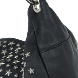 Pre Owned Jimmy Choo Black Star Studded Shoulder Bag