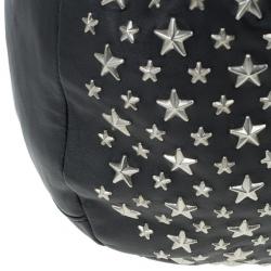 Pre Owned Jimmy Choo Black Star Studded Shoulder Bag