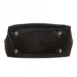 Pre Owned حقيبة يد جيمي تشو ريكي جلد لامعة سوداء