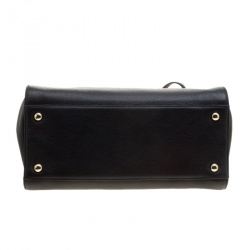 Jimmy Choo Navy Blue Grainy Leather Rosalie Top Handle