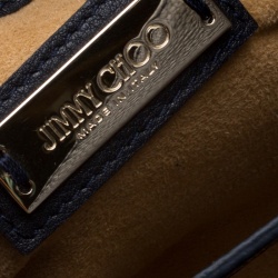 Jimmy Choo Navy Blue Grainy Leather Rosalie Top Handle
