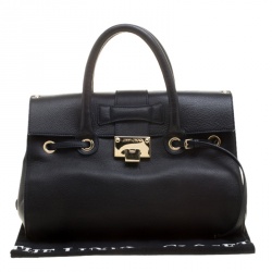 Jimmy Choo Navy Blue Grainy Leather Rosalie Top Handle