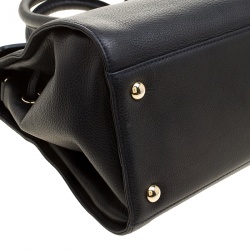 Jimmy Choo Navy Blue Grainy Leather Rosalie Top Handle