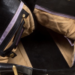 Pre Owned حقيبة يد جيمي تشو مونا كبيرة سويدي/ جلد سوداء