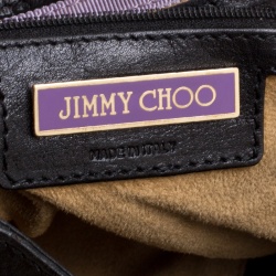 Pre Owned حقيبة يد جيمي تشو مونا كبيرة سويدي/ جلد سوداء