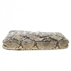 Jimmy Choo Beige Python Star Studded Clutch
