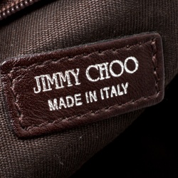Jimmy Choo Beige Python Star Studded Clutch
