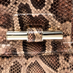 مملوكة مسبقًا Jimmy Choo Brown Python Jasmine Clutch