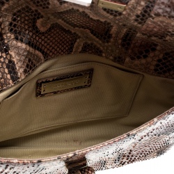 مملوكة مسبقًا Jimmy Choo Brown Python Jasmine Clutch
