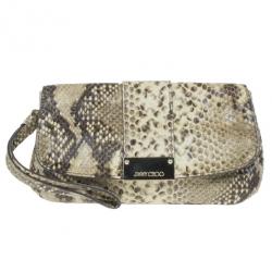 Pre Owned Jimmy Choo Snakeskin Zeta Clutch