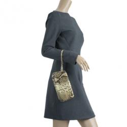 Pre Owned Jimmy Choo Snakeskin Zeta Clutch