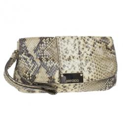Pre Owned Jimmy Choo Snakeskin Zeta Clutch