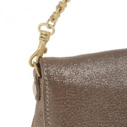 Pre Owned Jimmy Choo Bronze Leather Troy Clutch