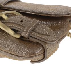 Pre Owned Jimmy Choo Bronze Leather Troy Clutch