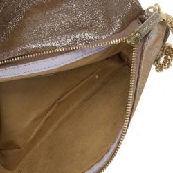 Pre Owned Jimmy Choo Bronze Leather Troy Clutch