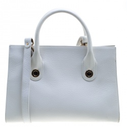 Pre Owned حقيبة يد جيمي تشو ريلي متوسطة جلد بيضاء