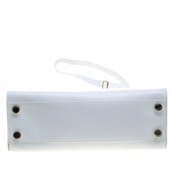 Pre Owned حقيبة يد جيمي تشو ريلي متوسطة جلد بيضاء