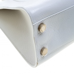 Pre Owned حقيبة يد جيمي تشو ريلي متوسطة جلد بيضاء