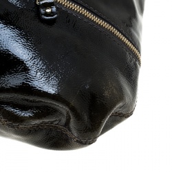 مملوكة مسبقًا Jimmy Choo Khaki/Black Patent Leather and Suede Large Mona Tote