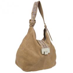 Pre Owned  حقيبة جيمي تشو بني نقشة جلد الثعبان راهمن