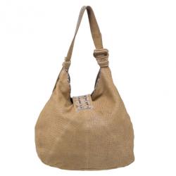 Pre Owned  حقيبة جيمي تشو بني نقشة جلد الثعبان راهمن