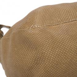 Pre Owned  حقيبة جيمي تشو بني نقشة جلد الثعبان راهمن