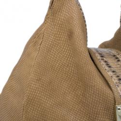 Pre Owned  حقيبة  جيمي تشو بني نقشة جلد الثعبان راهمن