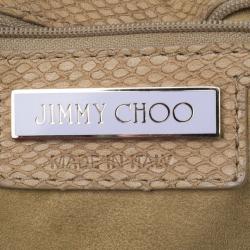 Pre Owned  حقيبة جيمي تشو بني نقشة جلد الثعبان راهمن