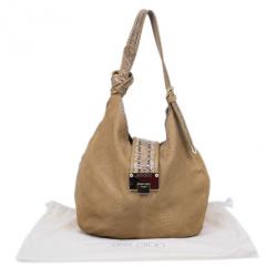 Pre Owned  حقيبة جيمي تشو بني نقشة جلد الثعبان راهمن