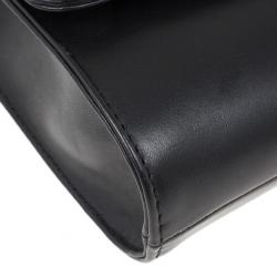 مملوكة مسبقًا Jimmy Choo Black Leather and Python Cassie Shoulder Bag